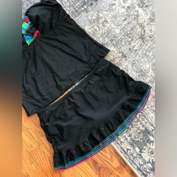 Athleta two Piece swim suit bathing suit skirted skirt swim bottom full coverage - Picture 2 of 8